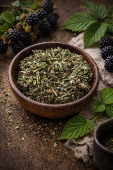 Brombeerblätter geschnitten